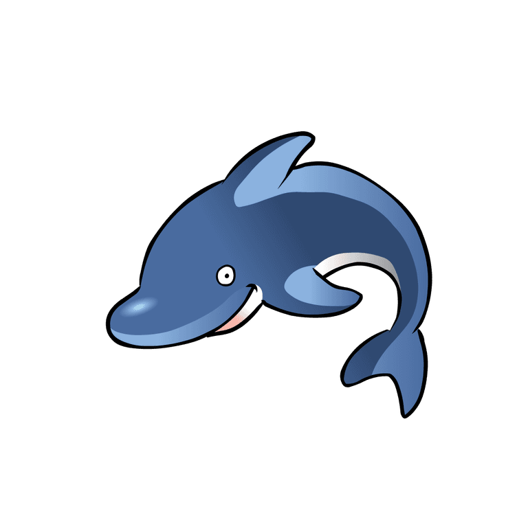 dolphin cartoon marine life vector