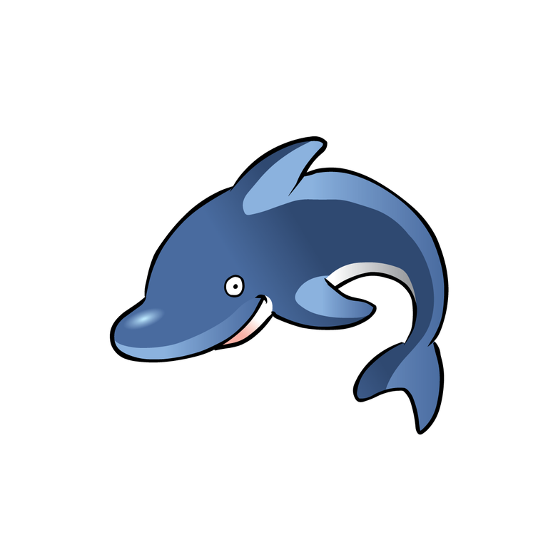 dolphin cartoon marine life vector