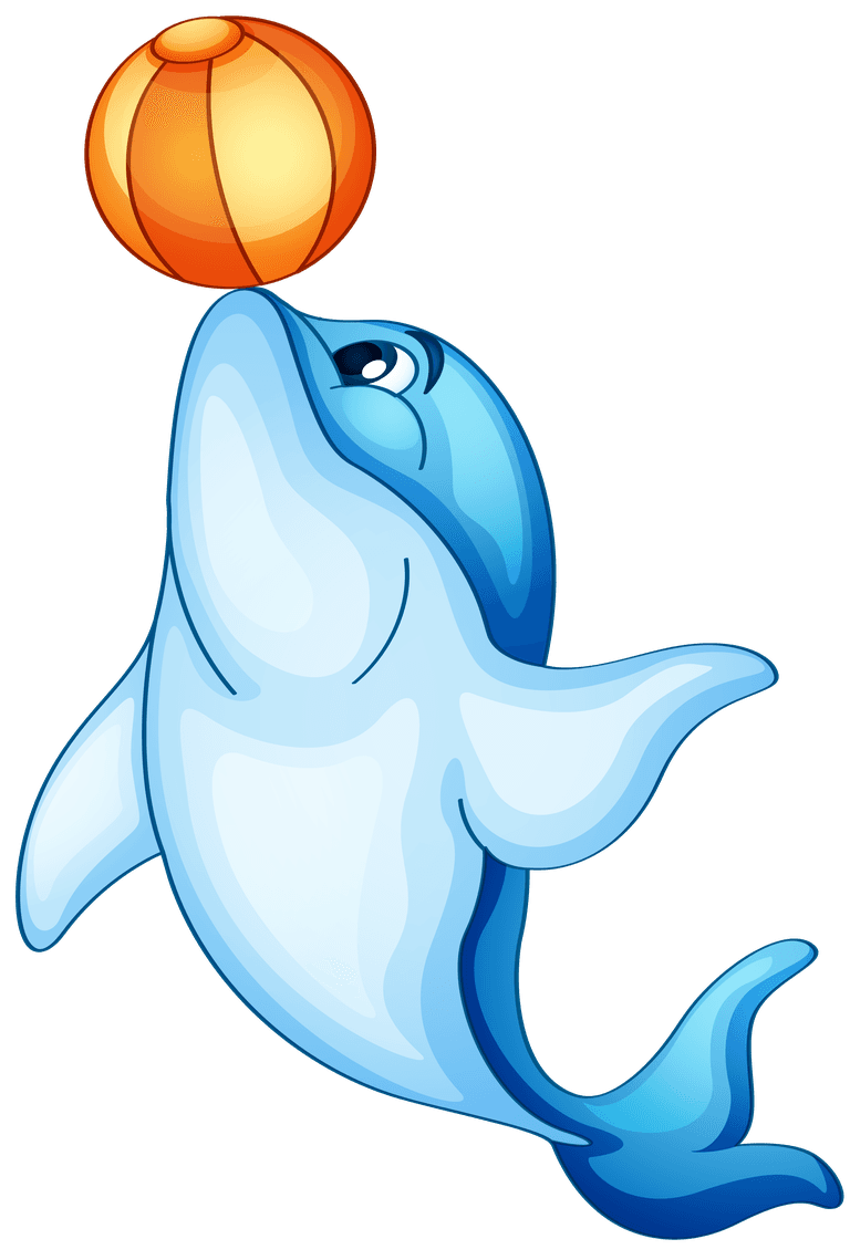 dolphin cute silly cartoon sharks isolated on white background