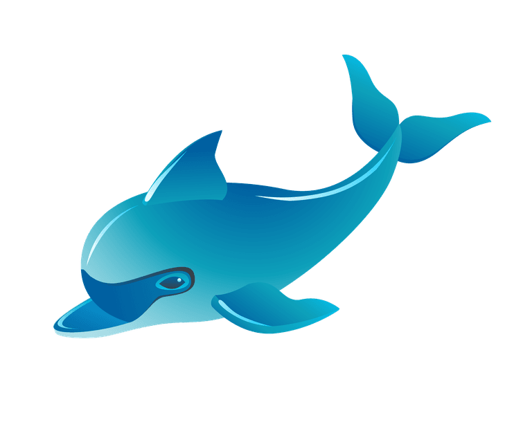 dolphin funny marine animal cartoon vectors set