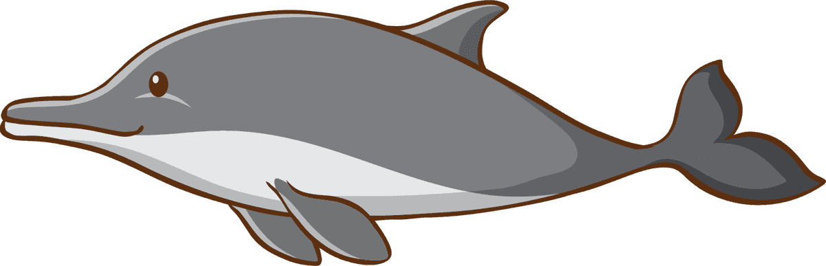 dolphin isolated sea creatures for educational materials and ocean-themed projects