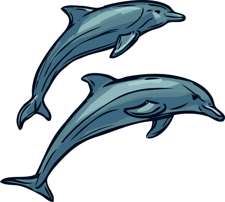 dolphin marine sketch set for ocean-themed projects and aquatic illustrations