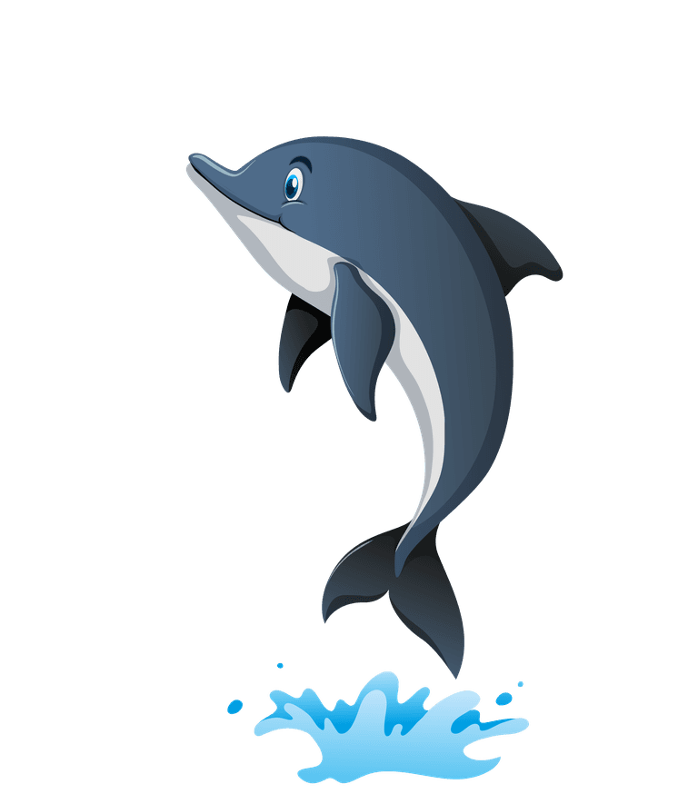 dolphin sea animals on round badges illustration