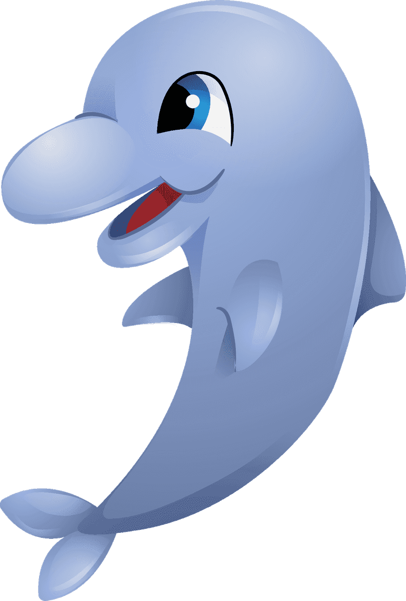 playful dolphin fish characters for children's educational materials and fun designs