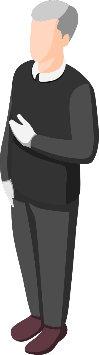 domestic servant isometric characters for hospitality and service industry applications
