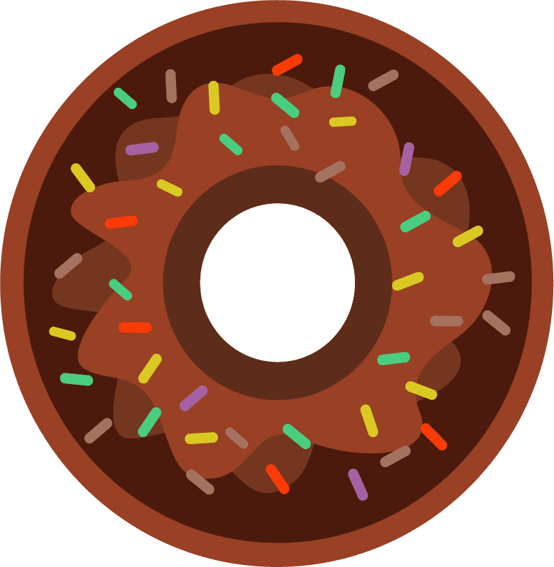 donut cake chocolate elements various delicious food icons