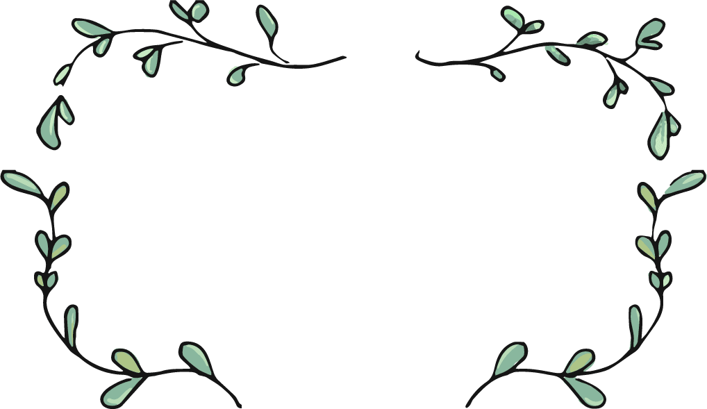 doodle leaf frame clipart cute botanical illustration vector