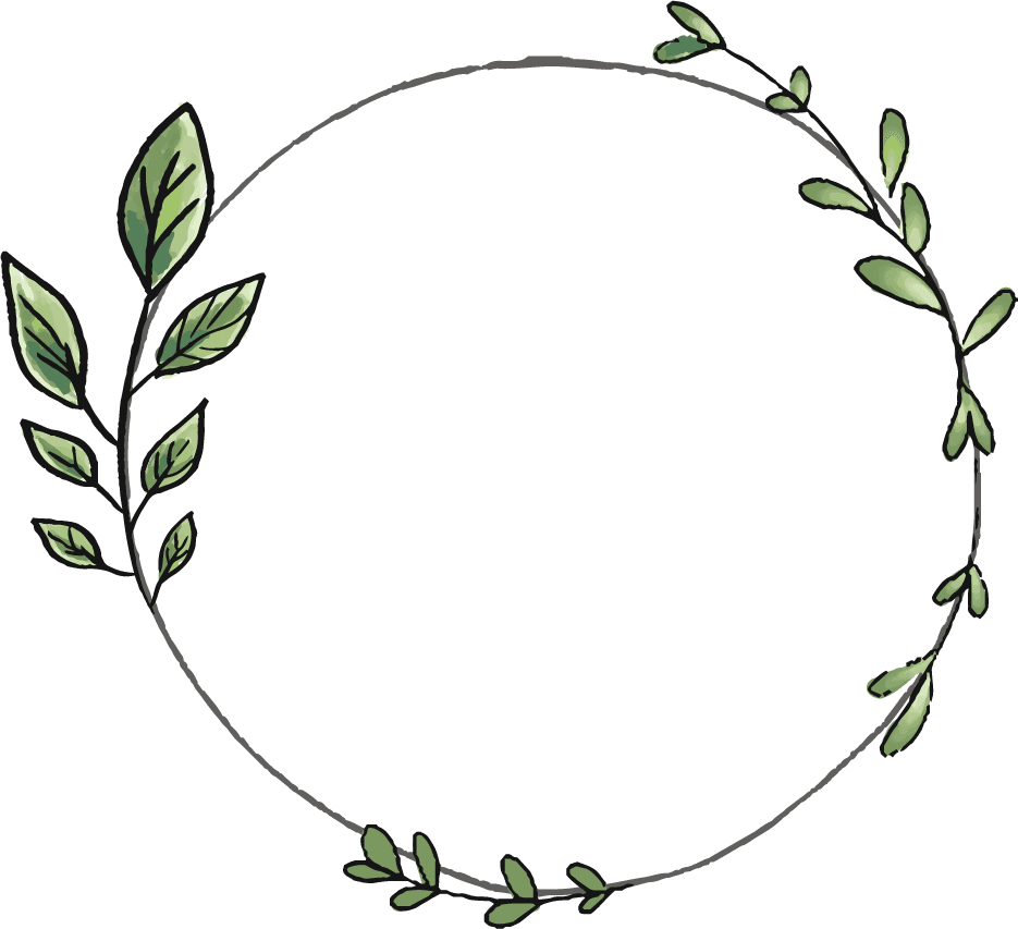doodle leaf frame clipart cute botanical illustration vector