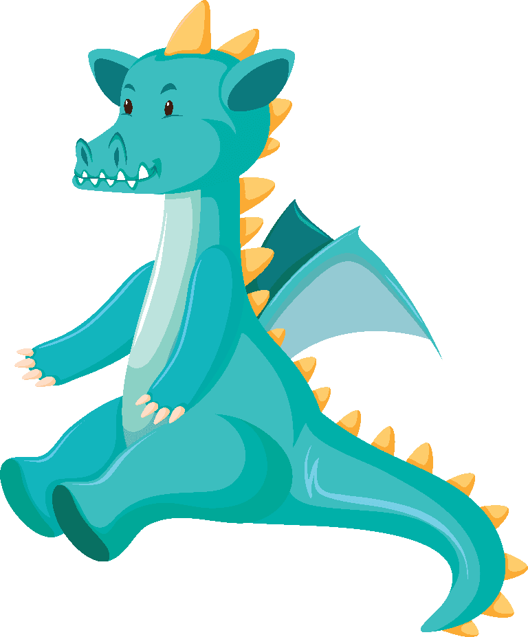 dragon different colors of dragons in cartoon style on white background illustration