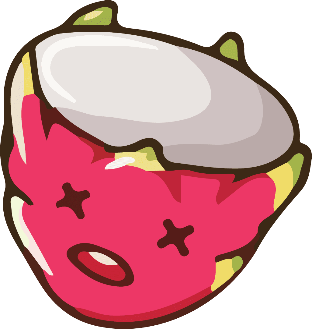 dragon fruit color fruit funny vector