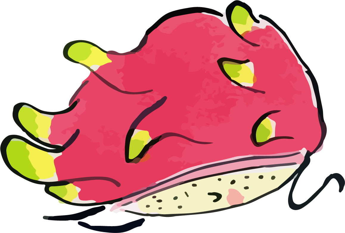 dragon fruit pink fruit dancing vector