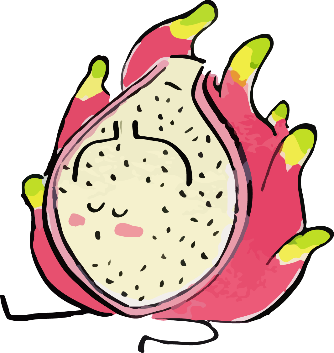 dragon fruit pink fruit dancing vector