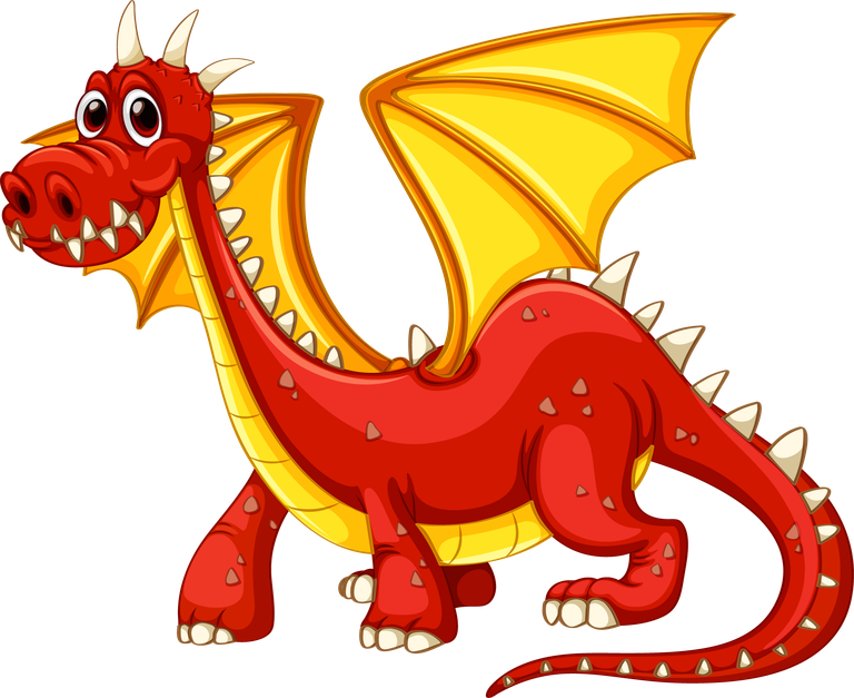 playful dragon set medieval character with bright colors and engaging features