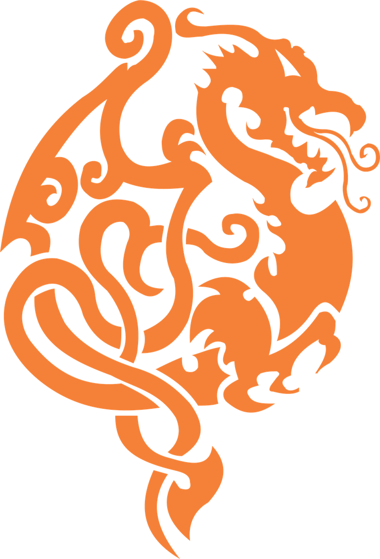 dragon shape pattern dragons with intricate swirls in warm orange hues for creative projects