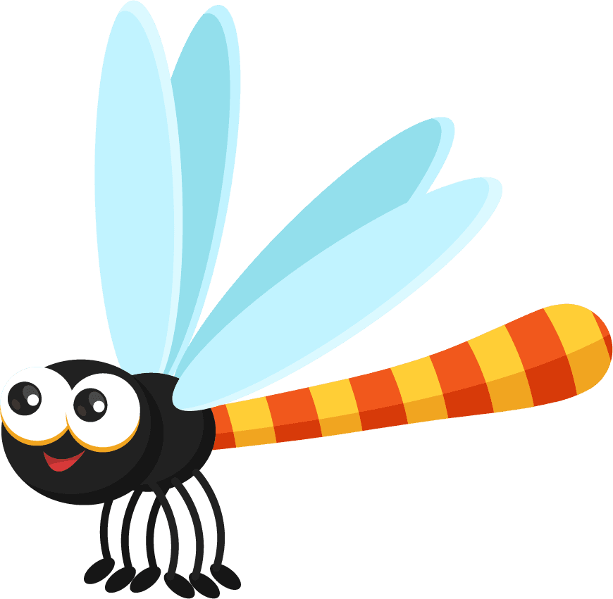 dragonfly insects icons cute cartoon sketch modern colorful