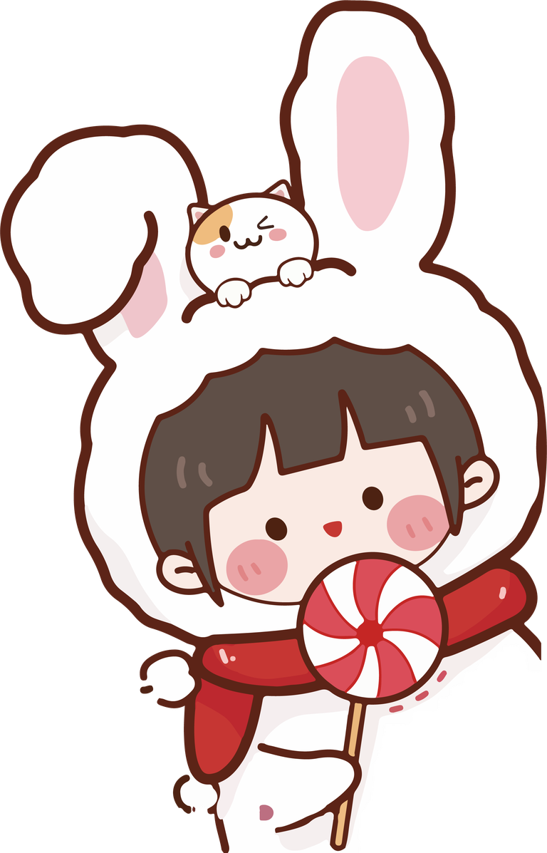 draw girl and cat cute vetor cover