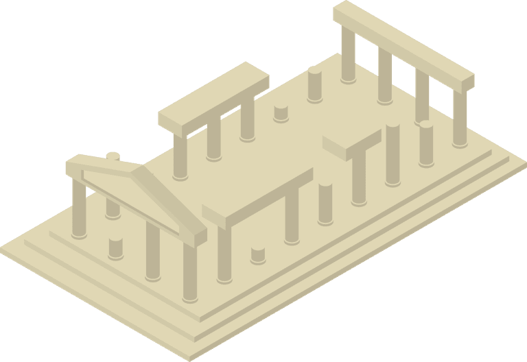 Architectural tourist attractions isometric