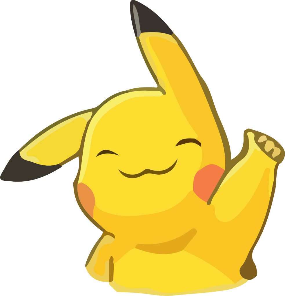 Drawing Pikachu yellow cute cartoon vector