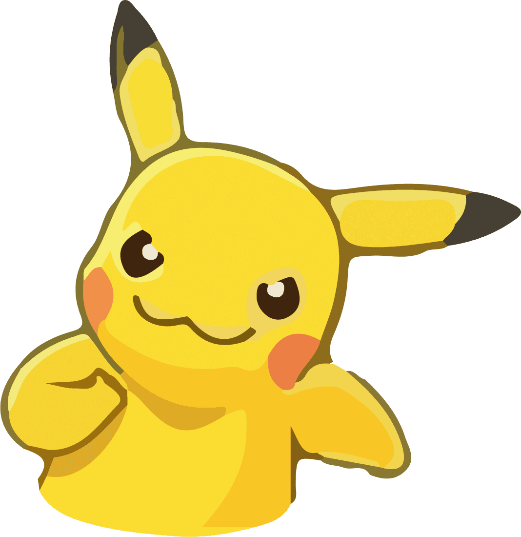 Drawing Pikachu yellow cute cartoon vector