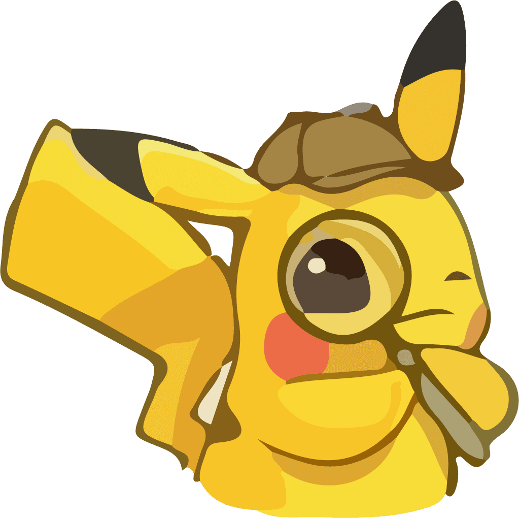 Drawing Pikachu yellow cute cartoon vector