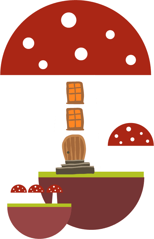 dreaming floating mushroom land icon joyful kids