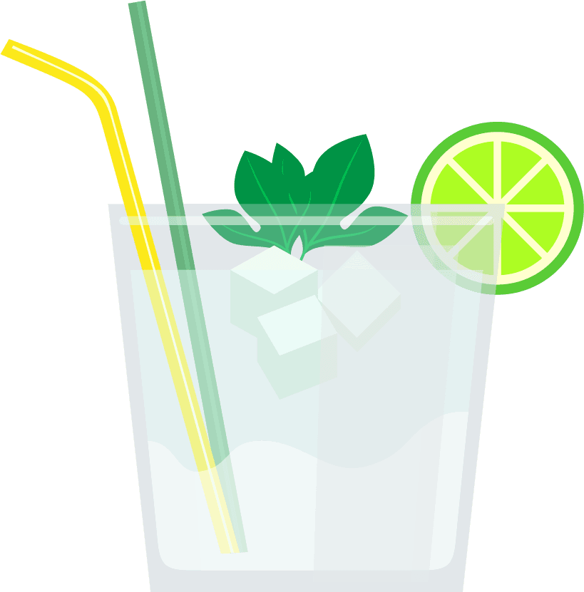 flat drink icons featuring refreshing cocktails and summer beverages for fun occasions