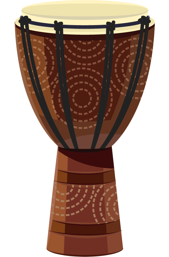 authentic drum africa icons set showcasing traditional musical instruments with rich textures