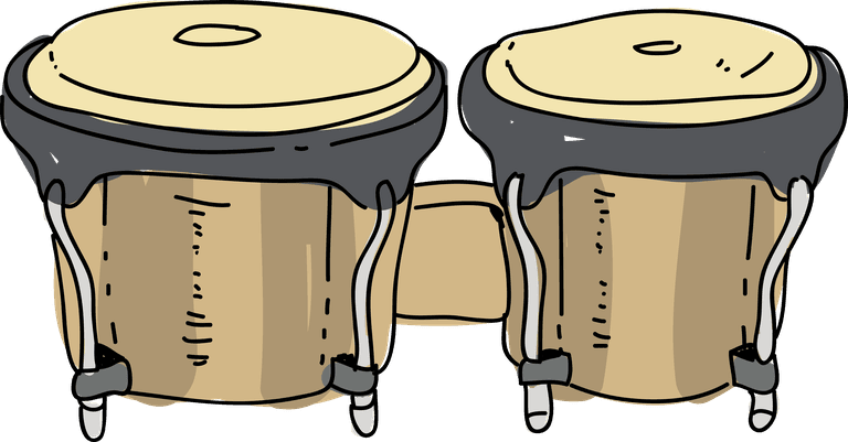 drum ethnic bongo collection hand drawn illustration