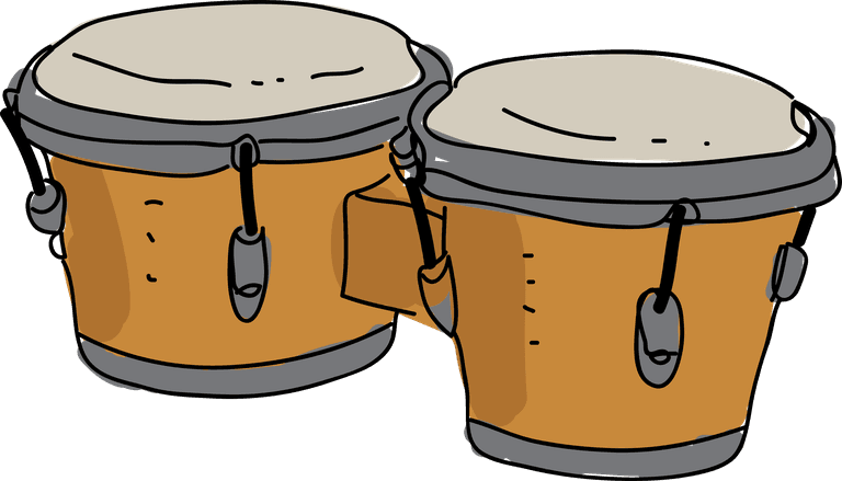 drum ethnic bongo collection hand drawn illustration