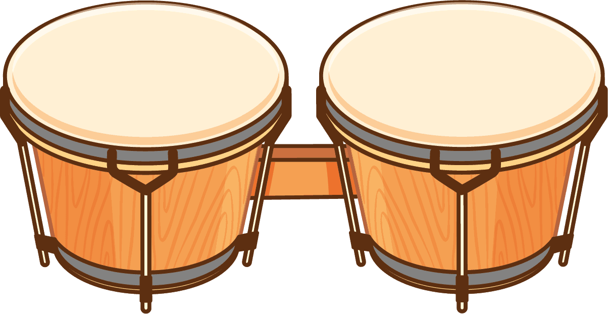 drum set various animals objects