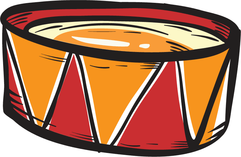 drummusic background instrument icons decor colorful retro 