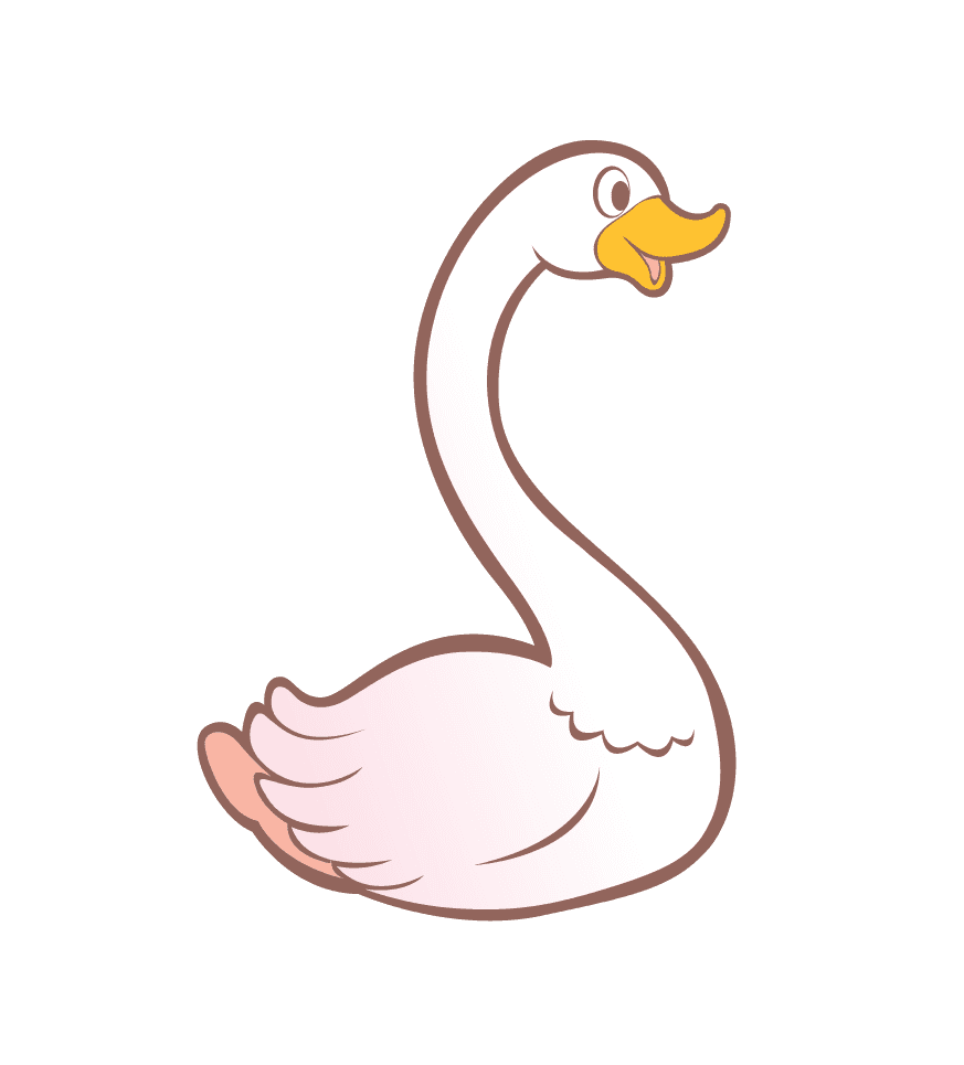 Cartoon swan clipart on white background 