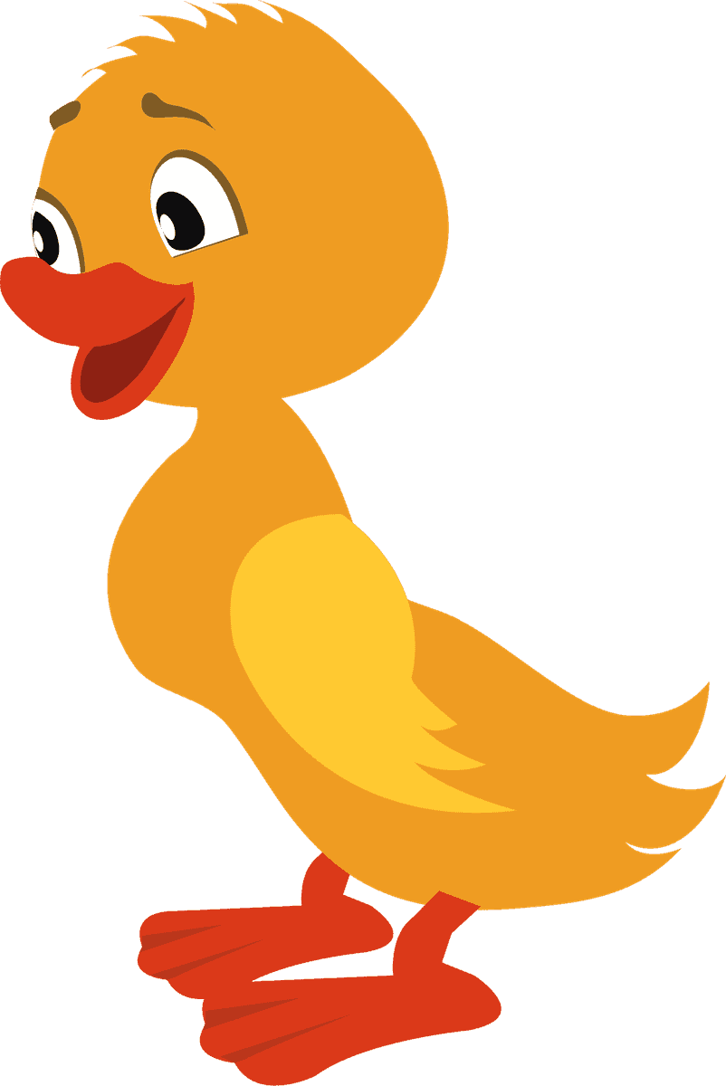 cute cartoon duck insect character for playful children’s books and animations