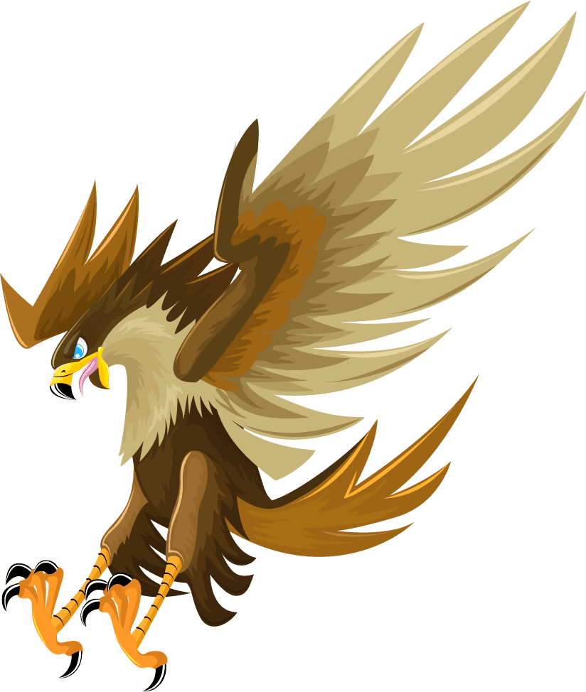 eagle bird eagle icons hunting gestures sketch colored cartoon 