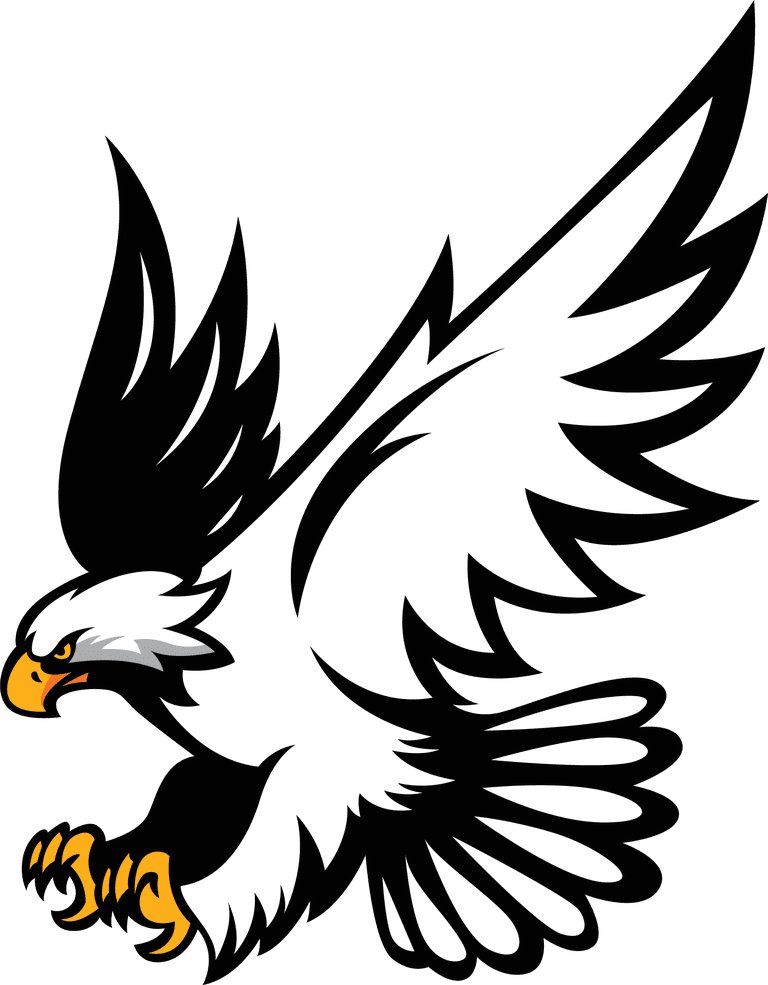 eagle eagle icons hunting gestures sketch colored cartoon 