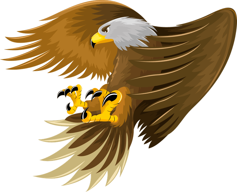 eagle eagle icons hunting gestures sketch colored cartoon 