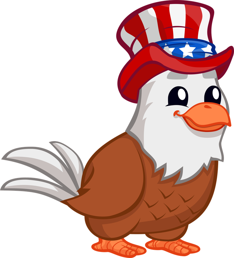 eagle mountain wild animals featuring a patriotic eagle character for playful designs and celebrations