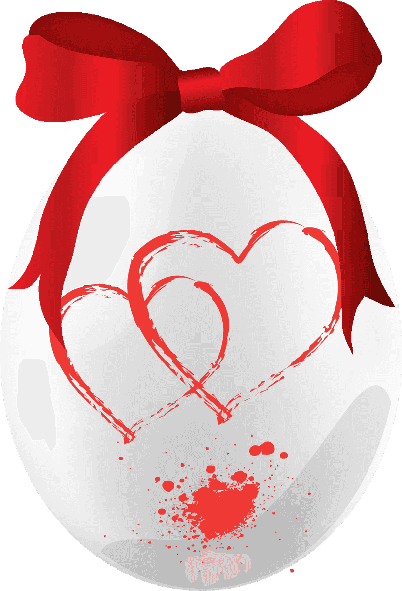 easter eggs happy easter with red hearts and a stylish ribbon for festive celebrations