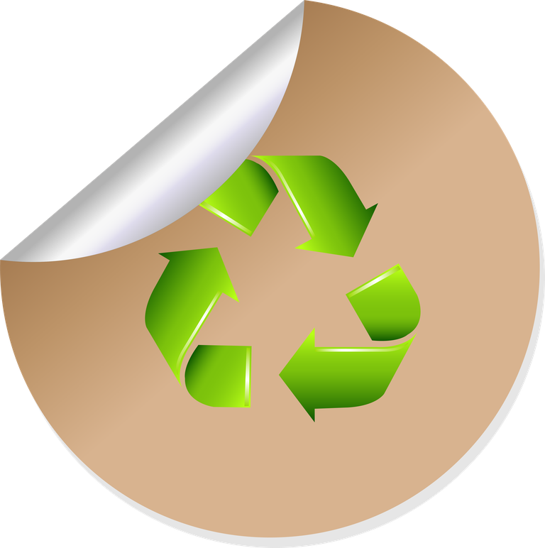 eco bio label and badge for sustainable products with green recycle symbol