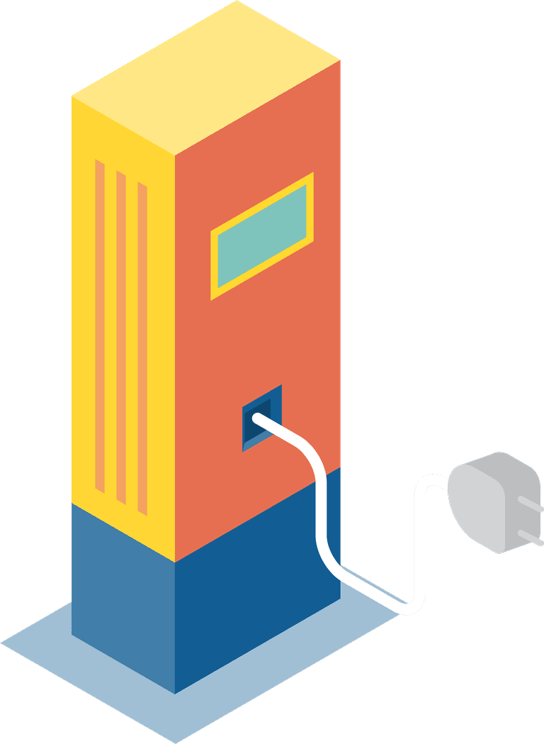 Isometric energy and electric technology illustration