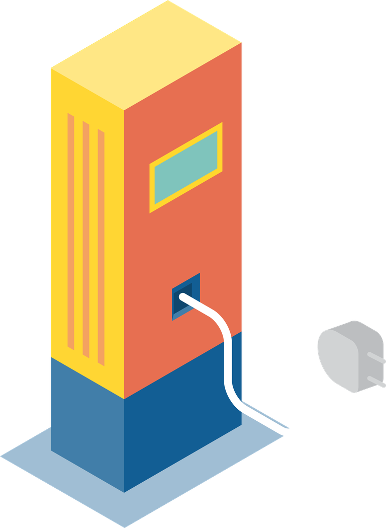 Isometric energy and electric technology illustration