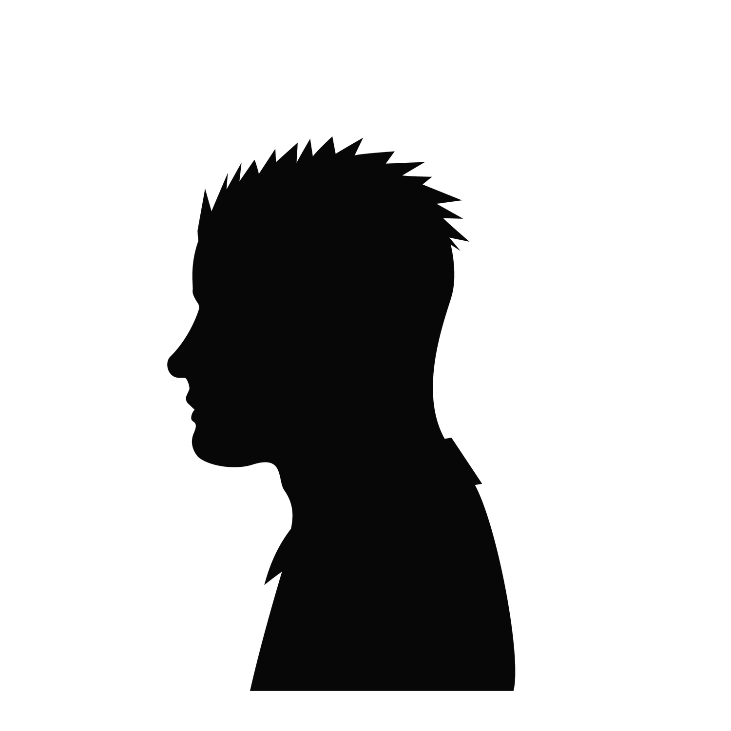 edgy spiked hair silhouette tattoo design