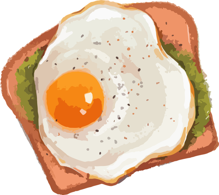 delicious egg sandwich food art vector with a fried egg on toast