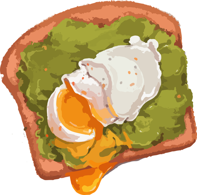 delicious egg sandwich food art vector with creamy avocado and perfectly poached egg