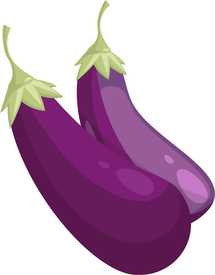 eggplant vegetables icons colorful classic 