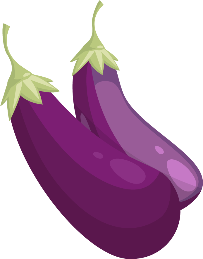 eggplant vegetables icons colorful classic 