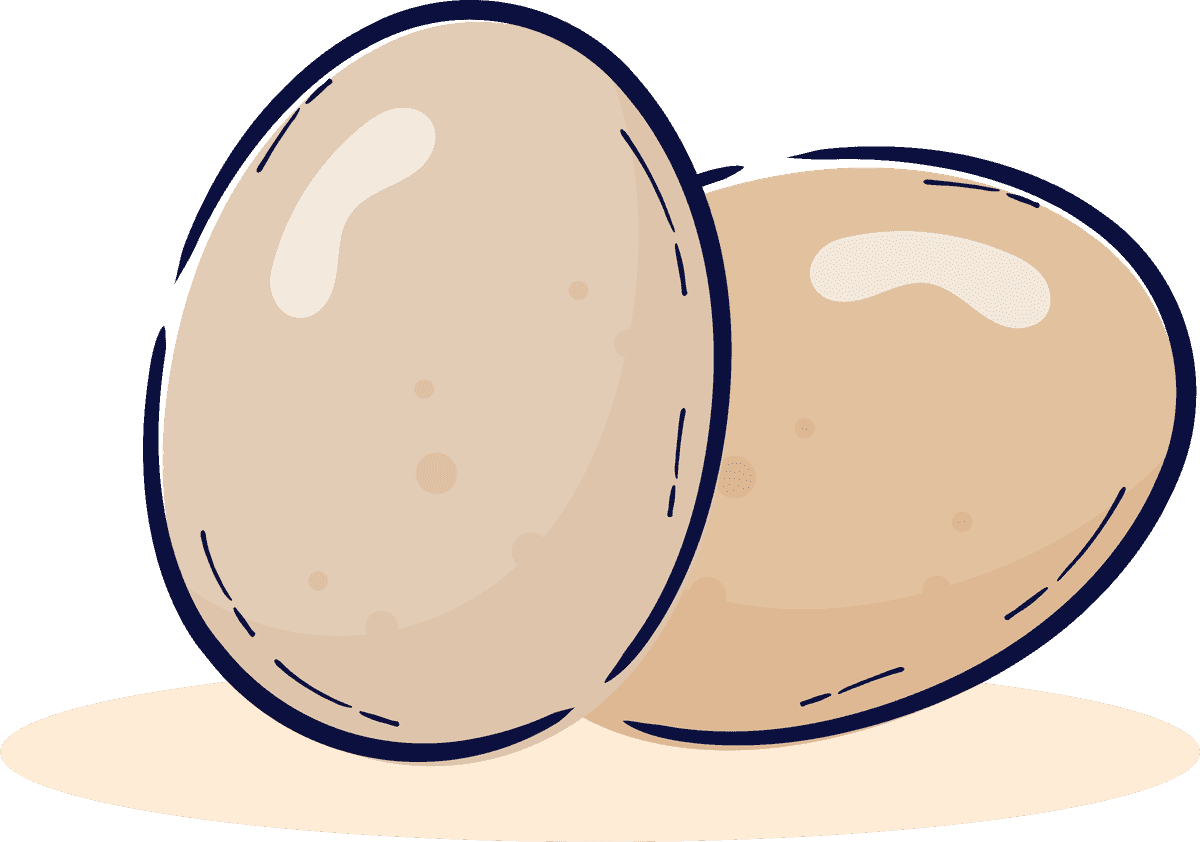 eggs hand drawn recipe concept with two eggs on a soft background for cooking enthusiasts
