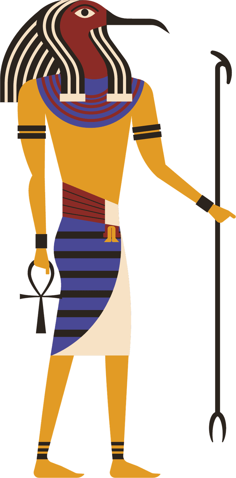 egyptian god drawing ancient egyptian soldier icons colorful retro sketch