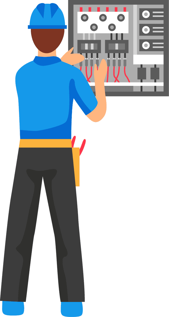 electric people decorative icons for electrical maintenance professionals in modern style
