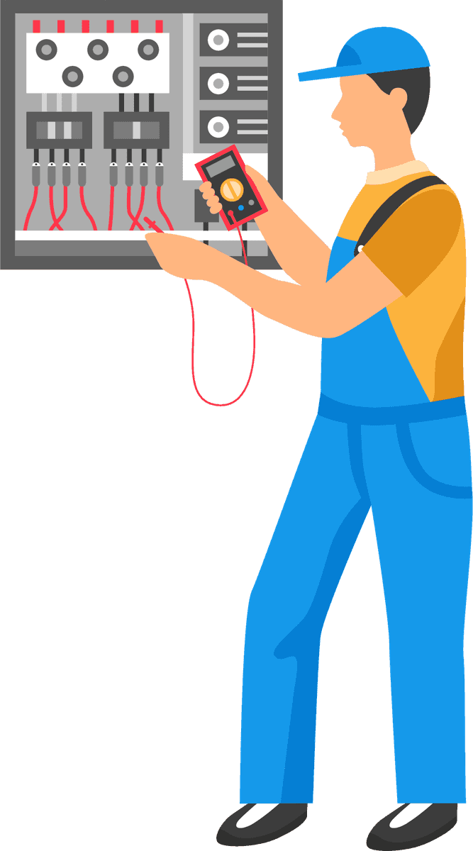 electric people decorative icons for professional electricians and home improvement projects
